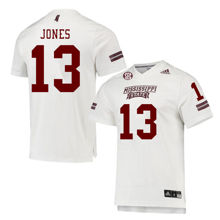 Men #13 Ray'Darious Jones Mississippi State Bulldogs College Football Jerseys Stitched Sale-White